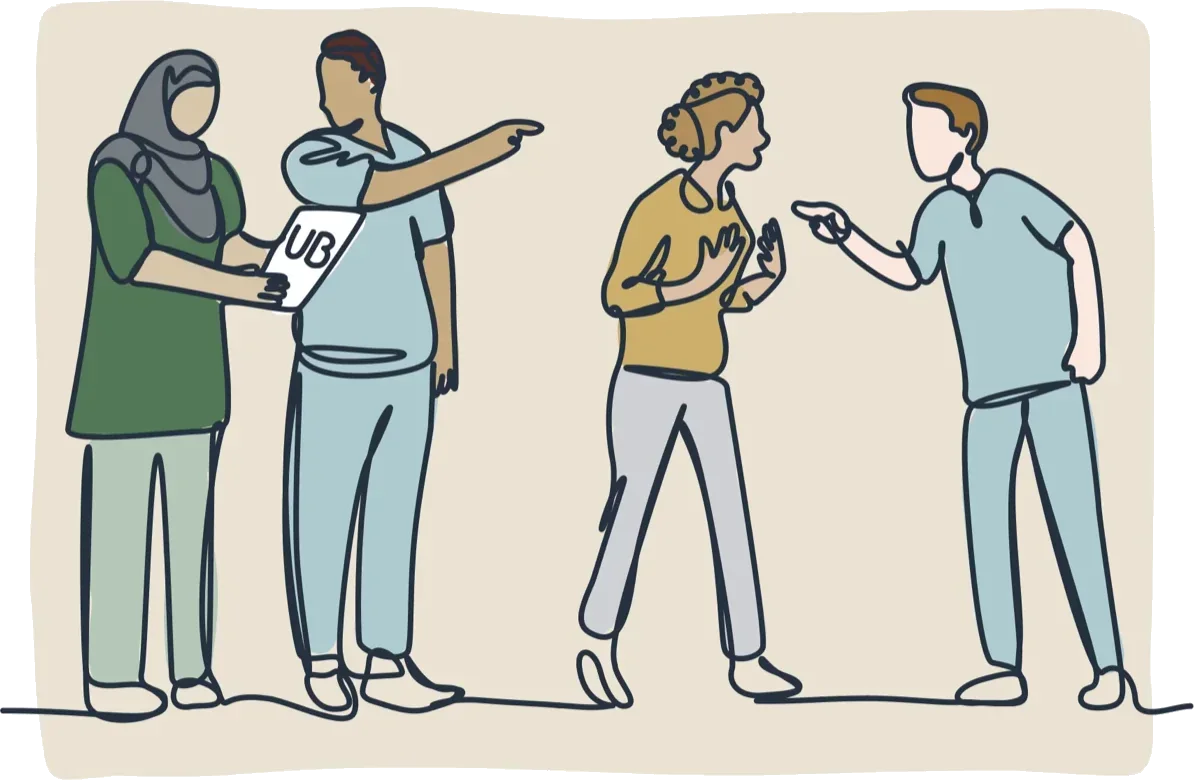 Illustration of unprofessional behaviour between healthcare staff